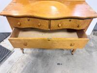 Antique 4-Drawer Wood Dresser with Oval Mirror, Ornate Carving, Casters, Circa 1920-1940 - 11