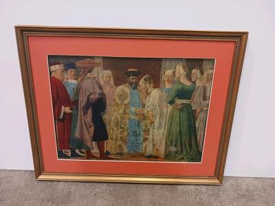 Framed Art Print of Raphael's 'The Marriage of the Virgin' with Double Matting Sp-5