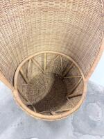 High-Back Wicker/Rattan Chair, Mid-century/Boho Style, Natural Color - 7