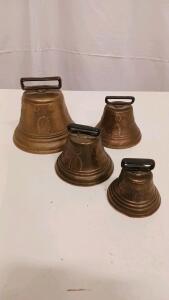 Set of Four 19th-Century French Bronze Livestock Bells by Chantel Fondeur