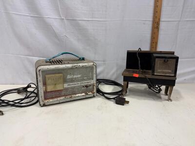 Vintage Schauer C6-12 Battery Charger, 10 Amp, 6/12V, Metal Case, USA, Manual, Analog Meter Sp-1