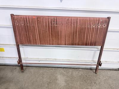 Vintage Decorative Corrugated Metal Headboard Full 40"x40" Painted Circles Patina Bolt-On