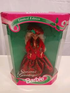 Barbie Season's Greetings Limited Edition Holiday Doll 1996, Sealed Box, Festive Red Outfit