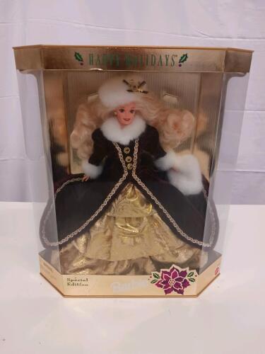 Happy Holidays Barbie Special Edition 1996, Burgundy & Gold Dress, Mint in Box