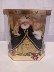 Happy Holidays Barbie Special Edition 1996, Burgundy & Gold Dress, Mint in Box