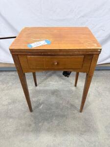 Vintage Wooden End Table with Single Drawer, Approx. 20" x 20" x 24"