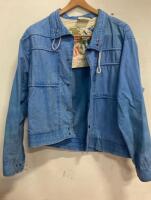 Urban Equipment Blue Denim Jacket with Snap Buttons and Graphic Interior Label. Size not Visible ( R12 )