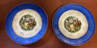 Mayorga Nicaragua Cigar Box, Rococo Porcelain Plates Pair, Blue Heart Jasperware Box ( SP3 ) - 3