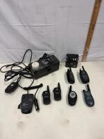 Assorted Two-Way Radios Midland GXT, Motorola T5000, Cobra MicroTalk, Fog Machine, Radar Detector, Mini Amp