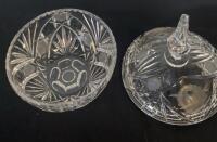 Cut Crystal Candy Jar with Lid, Frosted Rose Motif, 6-7" Diameter, Deep Cut Pattern ( R12 ) - 3
