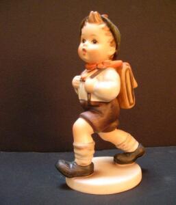 Goebel Hummel School Boy #82/0 Figurine &ndash; West Germany, 5" Porcelain, Blue Hat, Backpack ( R12 )
