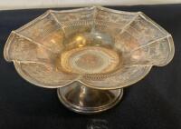 Forbes Sheffield Reproduction Silver-Plated Pedestal Compote, Floral Engraved, 8&ndash;10" Diameter ( R12 )