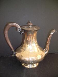 Victorian Silver-Plated Coffee Pot, Ornate Floral Engraving, Hinged Lid, 44 430 VI Marked ( R12 )
