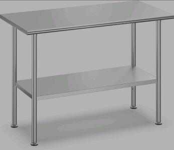 Stainless Steel Work Table with Adjustable Undershelf, 34.6" Height