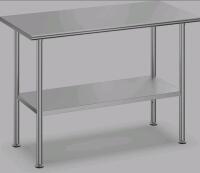 Stainless Steel Work Table with Adjustable Undershelf, 34.6" Height