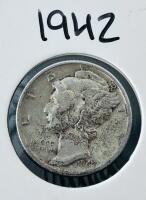 1941 & 1942 Mercury Dimes, 90% Silver, Circulated Condition - 3