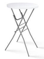28" Cocktail Folding Table & 2-Pack Glass Beverage Dispenser Set (2.5 Gal, Wood Stand, Spigot) - 2