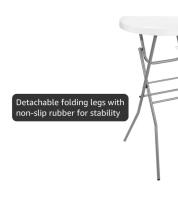 28" Cocktail Folding Table & 2-Pack Glass Beverage Dispenser Set (2.5 Gal, Wood Stand, Spigot) - 3