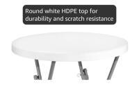 28" Cocktail Folding Table & 2-Pack Glass Beverage Dispenser Set (2.5 Gal, Wood Stand, Spigot) - 4