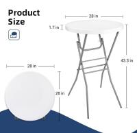 28" Cocktail Folding Table & 2-Pack Glass Beverage Dispenser Set (2.5 Gal, Wood Stand, Spigot) - 5