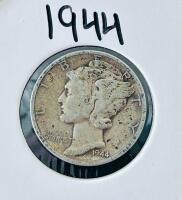 1944 & 1945 Mercury Silver Dimes - Winged Liberty Head, 90% Silver, Adolph Weinman Design - 3