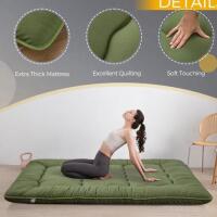 Queen Size 6" Thick Green Quilted Futon Mattress with Washable Cover and Storage Bag - 4