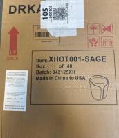 Sage Velvet Upholstered Ottoman XHOT001-SAGE, Gold Metal Base, 18"x15", Drakaconcept - 2
