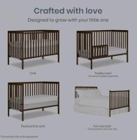Dream On Me Synergy 5-in-1 Convertible Full Size Baby Crib, GREENGUARD Gold | BSA Verified, ASTM & CPSC Tested, 3-Position Mattress Support, Converts to Toddler, Day and Full Size Bed, 50 Lb, Walnut - 2