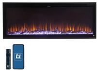Caesar ASWFP-38 1500W 40" Black Wall-Mounted Electric Fireplace, Remote, Adjustable Flame, New