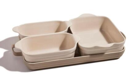 Our Place 5-Piece Nonstick Ceramic Bakeware Set &ndash; Cast Aluminum, Oven Safe to 450&deg;F, Space-Saving Design