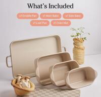 Our Place 5-Piece Nonstick Ceramic Bakeware Set &ndash; Cast Aluminum, Oven Safe to 450&deg;F, Space-Saving Design - 6