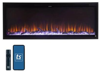 Caesar ASWFP-38 1500W 40" Black Wall-Mounted Electric Fireplace, Remote, Adjustable Flame, New