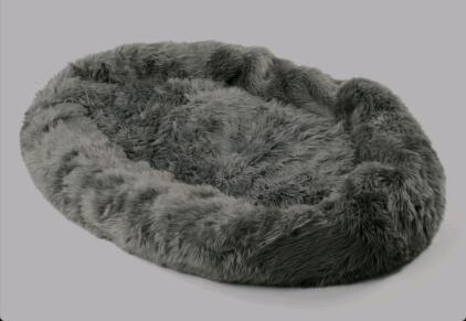 PupCloud TAD1736 Human-Size Memory Foam Dog Bed, Faux Fur, Charcoal Grey, 75"x60", 38.36 lbs