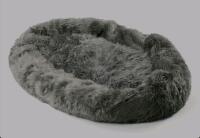 PupCloud TAD1736 Human-Size Memory Foam Dog Bed, Faux Fur, Charcoal Grey, 75"x60", 38.36 lbs