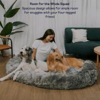 PupCloud TAD1736 Human-Size Memory Foam Dog Bed, Faux Fur, Charcoal Grey, 75"x60", 38.36 lbs - 3