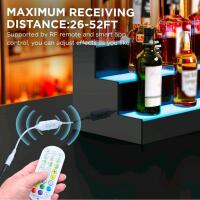3-Tier 30-Inch Translucent Acrylic LED Bar Shelf with Multi-Color Lighting and Remote/App Control - 2