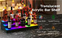 3-Tier 30-Inch Translucent Acrylic LED Bar Shelf with Multi-Color Lighting and Remote/App Control - 3