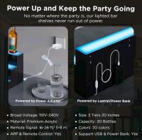 3-Tier 30-Inch Translucent Acrylic LED Bar Shelf with Multi-Color Lighting and Remote/App Control - 4