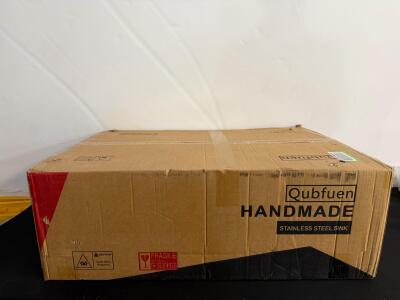 Qubfuen QB-AF3322B Handmade 16 Gauge Stainless Steel Drop-In Sink 35.4"x23.6" Single Bowl