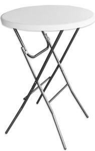 32" Folding Round Cocktail Table, HDPE Top, 43.6" Height, 350 lb Capacity $139 value