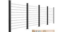 Zylorix 36" Modular 12-16FT Black T304 Cable Railing Post Kit with 4 Posts & 177FT Wire Rope