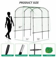30"x10" Heavy-Duty Lawn Leveling Rake & 75"x71"x87" Steel Garden Arch Trellis with Nylon Netting - 3