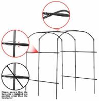 30"x10" Heavy-Duty Lawn Leveling Rake & 75"x71"x87" Steel Garden Arch Trellis with Nylon Netting - 4