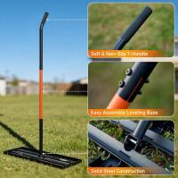 30"x10" Heavy-Duty Lawn Leveling Rake & 75"x71"x87" Steel Garden Arch Trellis with Nylon Netting - 7