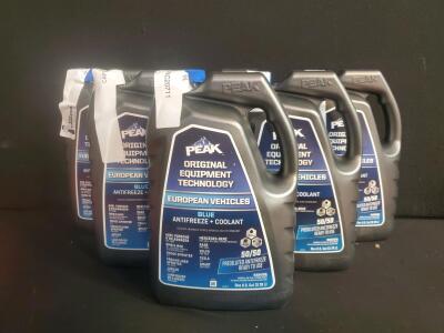 6 Pack PEAK Blue Antifreeze Coolant, 1 Gal Each, European Vehicles, 50/50 Premix, PAC20711