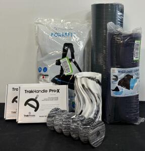 &Ouml;ssur Formfit Shoulder Brace (Large), Yoga Mat, TrakHandle Pro-X Pair, Mullow Wheelchair Cushion, Foam Roller