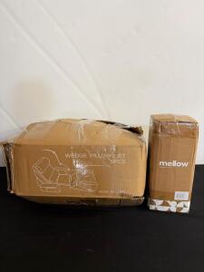 Mellow CloudAlign Orthopedic Pillow (Regular) & 9-Piece Wedge Pillow Set, White/Grey