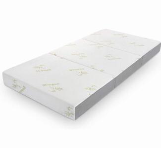 Inofia Twin 6-Inch Tri-Fold Memory Foam Mattress 78"x38", Bamboo Cover, CertiPUR-US