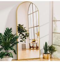 Arched Gold Wall Mounted Mirror, 36" x 24"