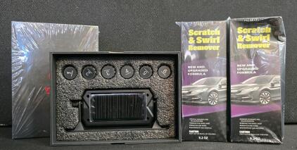 (2) Anasmc Solar Tire Pressure Monitoring System, 6 Sensors, LCD, Wireless, for RV/Truck; (2) Bottles Of Scratch And Swirl Remover